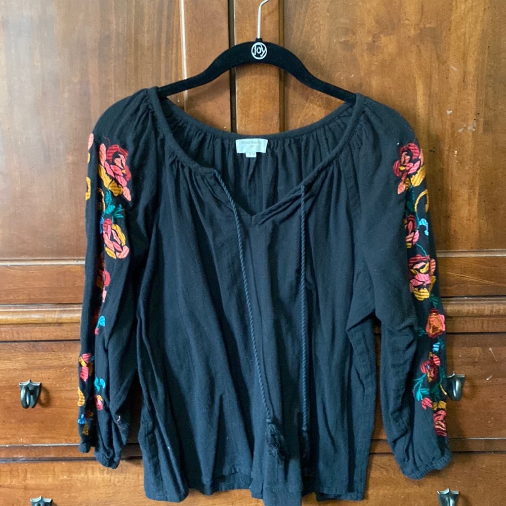Black boho top